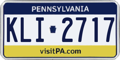 PA license plate KLI2717
