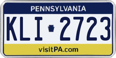 PA license plate KLI2723