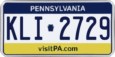 PA license plate KLI2729