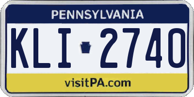 PA license plate KLI2740