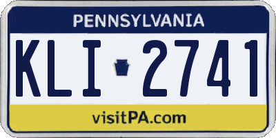 PA license plate KLI2741