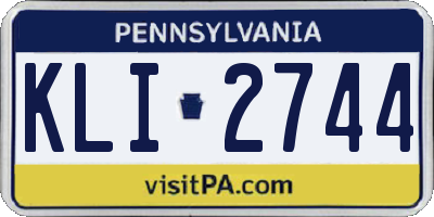 PA license plate KLI2744