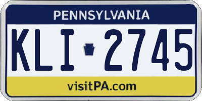 PA license plate KLI2745