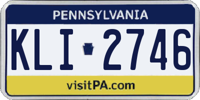 PA license plate KLI2746