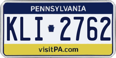 PA license plate KLI2762