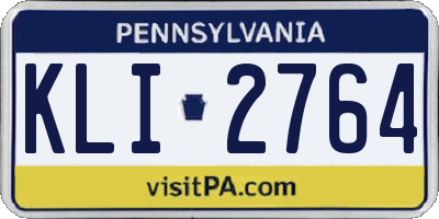 PA license plate KLI2764
