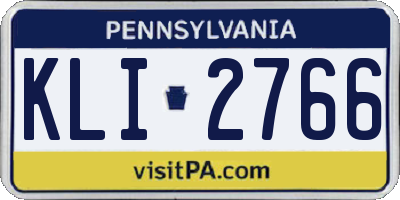 PA license plate KLI2766