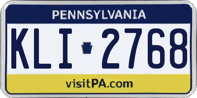 PA license plate KLI2768