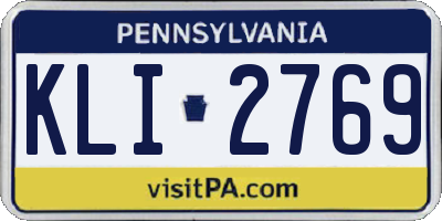 PA license plate KLI2769