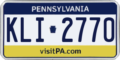 PA license plate KLI2770