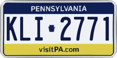 PA license plate KLI2771