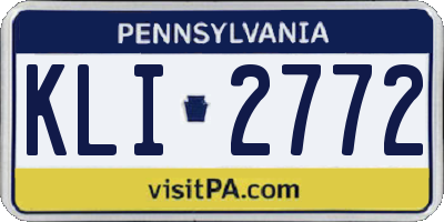 PA license plate KLI2772
