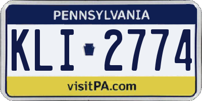 PA license plate KLI2774