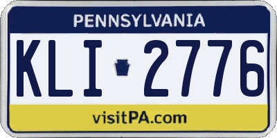 PA license plate KLI2776
