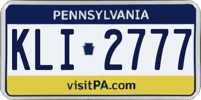 PA license plate KLI2777