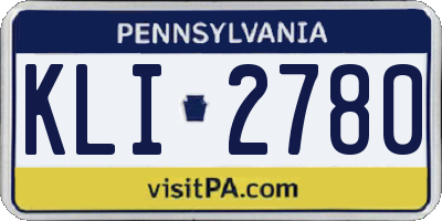 PA license plate KLI2780