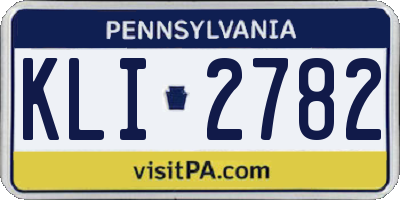 PA license plate KLI2782