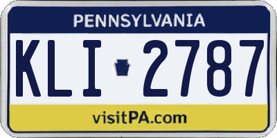 PA license plate KLI2787