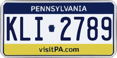 PA license plate KLI2789
