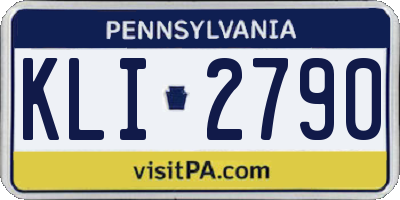 PA license plate KLI2790