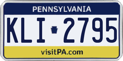 PA license plate KLI2795