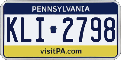 PA license plate KLI2798