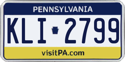PA license plate KLI2799