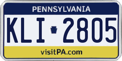 PA license plate KLI2805