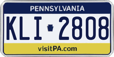 PA license plate KLI2808