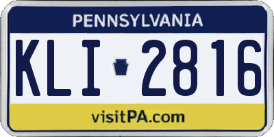 PA license plate KLI2816