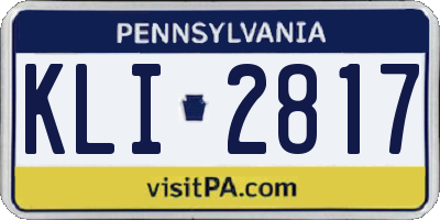 PA license plate KLI2817