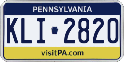 PA license plate KLI2820