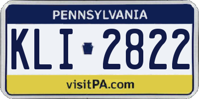 PA license plate KLI2822