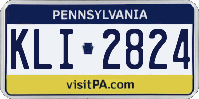 PA license plate KLI2824