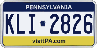 PA license plate KLI2826