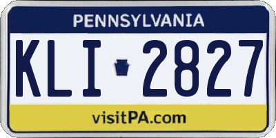 PA license plate KLI2827