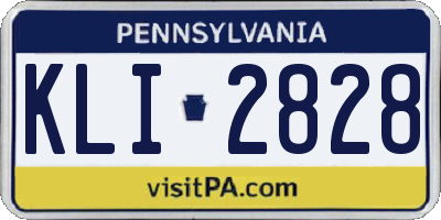 PA license plate KLI2828