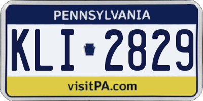 PA license plate KLI2829