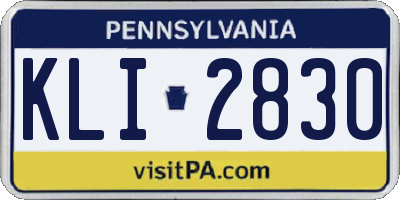 PA license plate KLI2830