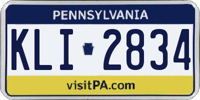 PA license plate KLI2834