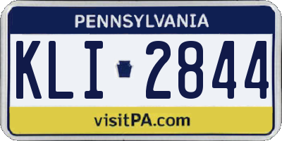 PA license plate KLI2844