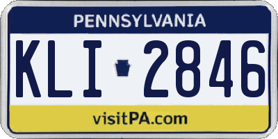 PA license plate KLI2846
