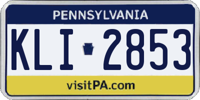 PA license plate KLI2853