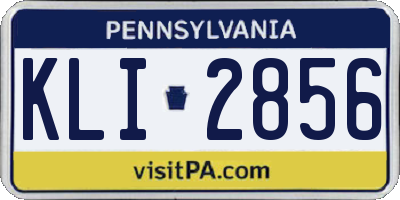 PA license plate KLI2856