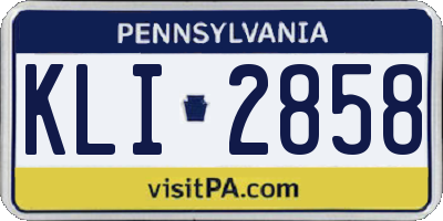 PA license plate KLI2858