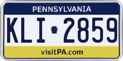 PA license plate KLI2859