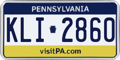 PA license plate KLI2860