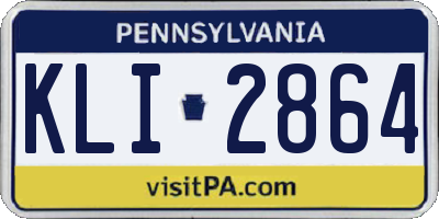 PA license plate KLI2864