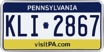 PA license plate KLI2867