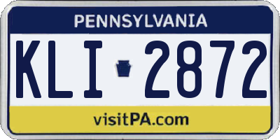 PA license plate KLI2872